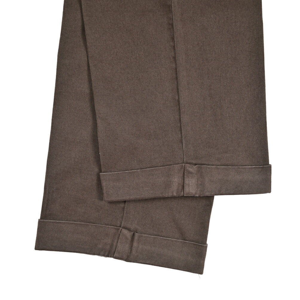 BERWICH “BARBER LONG - GD” ストレッチコットン ツータックパンツ ブラウン(moro1432) 50 | GUARDAROBA MILANO OFFICIAL STORE