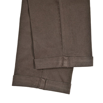 BERWICH “BARBER LONG - GD” ストレッチコットン ツータックパンツ ブラウン(moro1432) 50 | GUARDAROBA MILANO OFFICIAL STORE