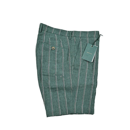 BERWICH "BER_MUDA" リネン100% ノータックショーツ グリーン(gem green) 54 | GUARDAROBA MILANO OFFICIAL STORE