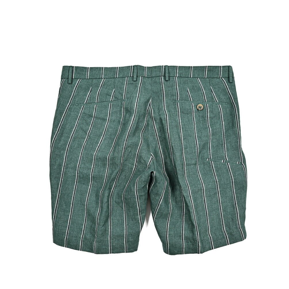 BERWICH "BER_MUDA" リネン100% ノータックショーツ グリーン(gem green) 54 | GUARDAROBA MILANO OFFICIAL STORE