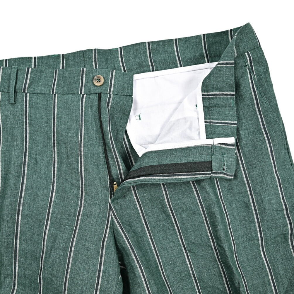 BERWICH "BER_MUDA" リネン100% ノータックショーツ グリーン(gem green) 54 | GUARDAROBA MILANO OFFICIAL STORE