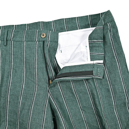 BERWICH "BER_MUDA" リネン100% ノータックショーツ グリーン(gem green) 54 | GUARDAROBA MILANO OFFICIAL STORE
