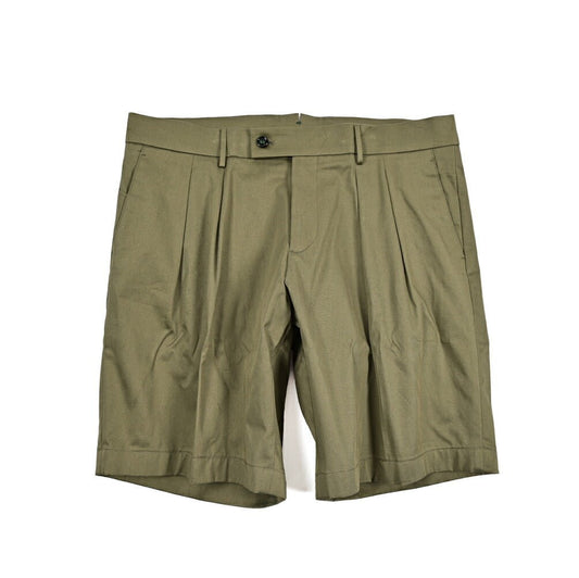 BERWICH "BER_MUDA 2P" ストレッチコットン ツータックショーツ カーキグリーン(army) 54 | GUARDAROBA MILANO OFFICIAL STORE