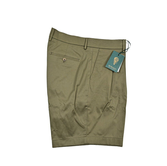 BERWICH "BER_MUDA 2P" ストレッチコットン ツータックショーツ カーキグリーン(army) 54 | GUARDAROBA MILANO OFFICIAL STORE
