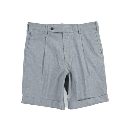 BERWICH “BERMUDA 1P-GD” ストレッチコットン ワンタックショーツ ブルー(indigo) 46 | GUARDAROBA MILANO OFFICIAL STORE