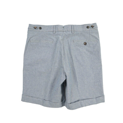 BERWICH “BERMUDA 1P-GD” ストレッチコットン ワンタックショーツ ブルー(indigo) 46 | GUARDAROBA MILANO OFFICIAL STORE