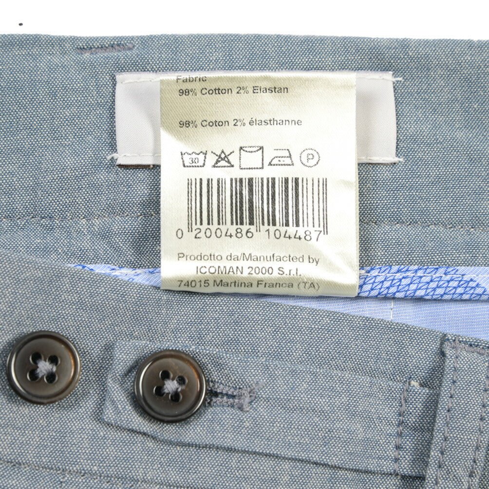 BERWICH “BERMUDA 1P-GD” ストレッチコットン ワンタックショーツ ブルー(indigo) 46 | GUARDAROBA MILANO OFFICIAL STORE
