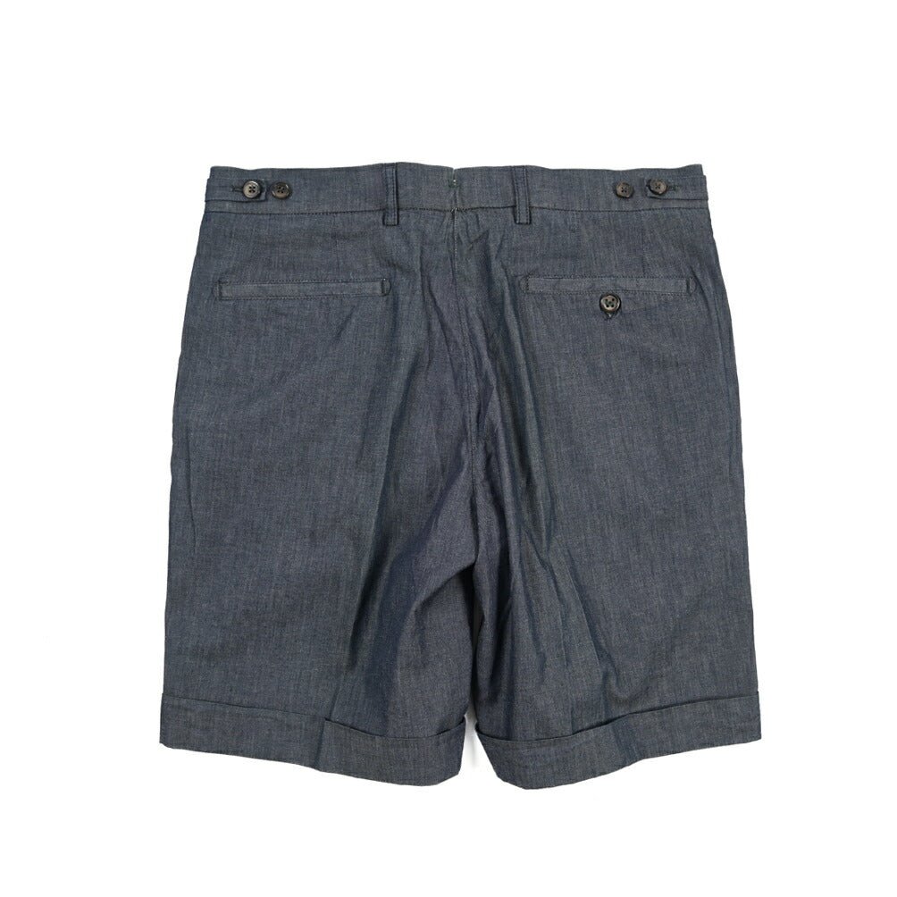 BERWICH “BERMUDA 1P-GD” ストレッチコットン ワンタックショーツ ネイビー(indaco) 46 | GUARDAROBA MILANO OFFICIAL STORE
