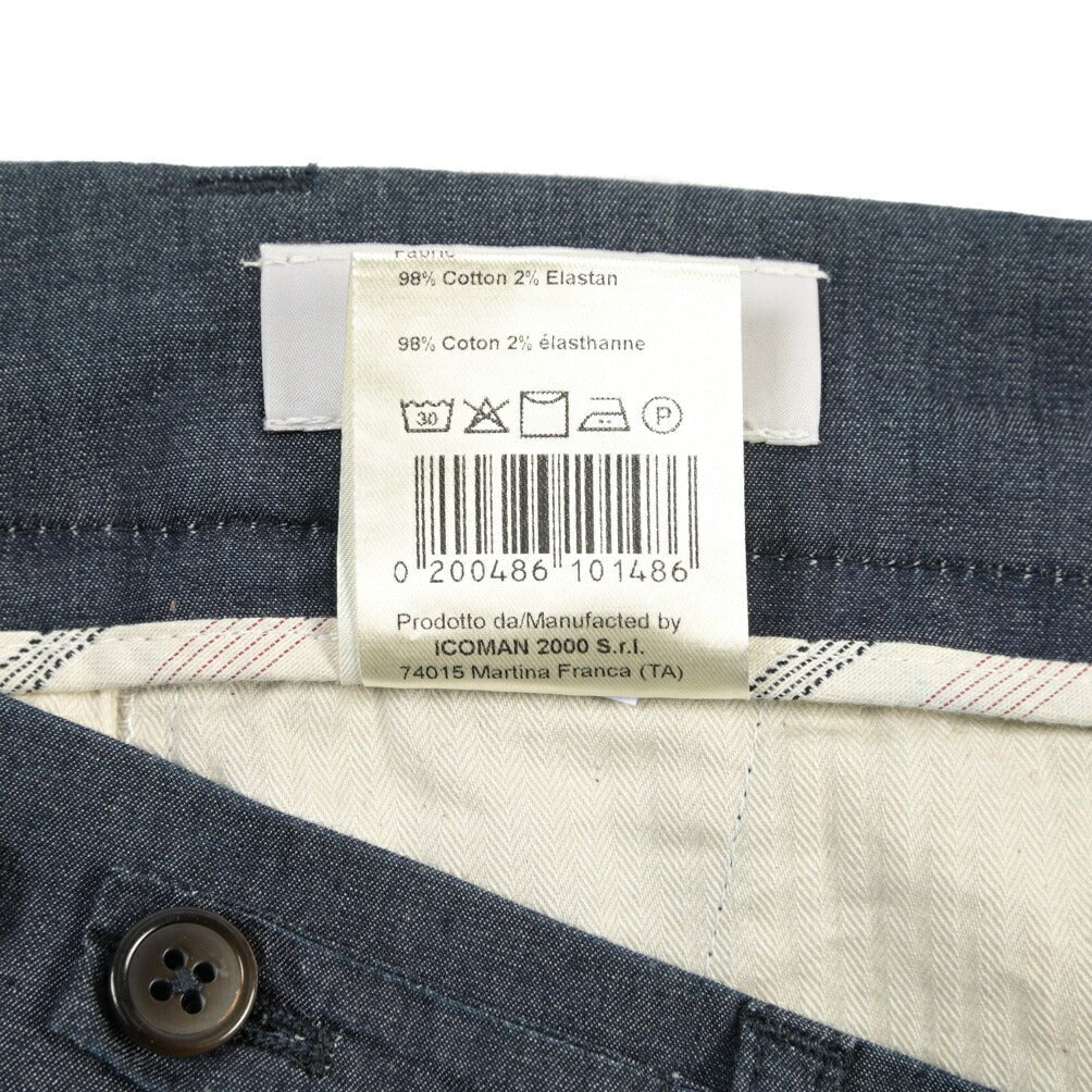 BERWICH “BERMUDA 1P-GD” ストレッチコットン ワンタックショーツ ネイビー(indaco) 46 | GUARDAROBA MILANO OFFICIAL STORE