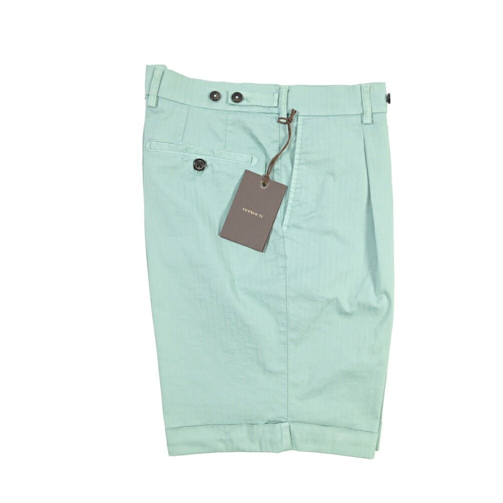 BERWICH “BERMUDA 1P-GD” ストレッチコットン ワンタックショーツ グリーン(menta331) 46 | GUARDAROBA MILANO OFFICIAL STORE
