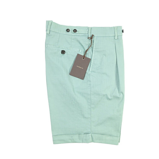 BERWICH “BERMUDA 1P-GD” ストレッチコットン ワンタックショーツ グリーン(menta331) 46 | GUARDAROBA MILANO OFFICIAL STORE