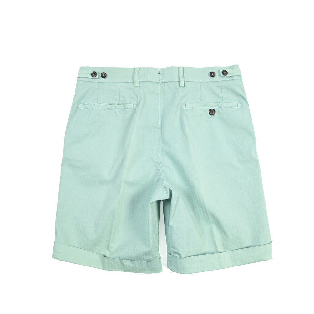 BERWICH “BERMUDA 1P-GD” ストレッチコットン ワンタックショーツ グリーン(menta331) 46 | GUARDAROBA MILANO OFFICIAL STORE