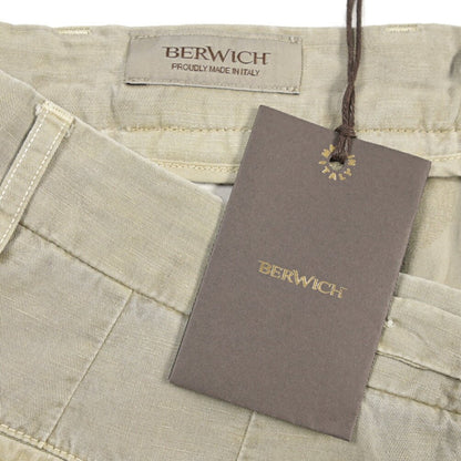 BERWICH “BERMUDA 1P-GD” リヨセル混リネン ワンタックショーツ グレージュ(slav132) 48 | GUARDAROBA MILANO OFFICIAL STORE