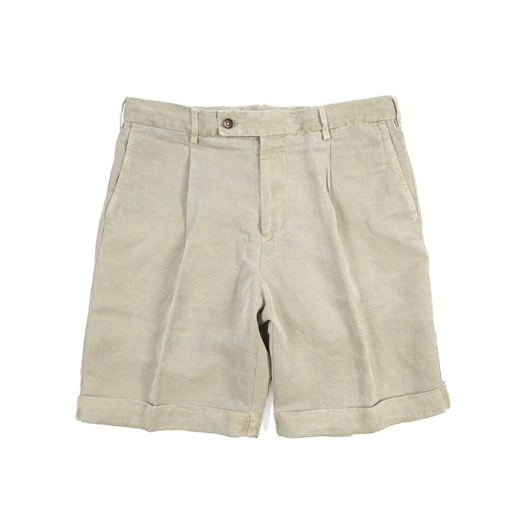 BERWICH “BERMUDA 1P-GD” リヨセル混リネン ワンタックショーツ グレージュ(slav132) 48 | GUARDAROBA MILANO OFFICIAL STORE