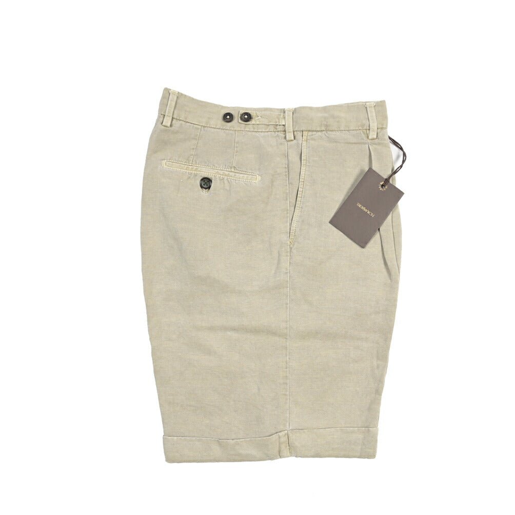 BERWICH “BERMUDA 1P-GD” リヨセル混リネン ワンタックショーツ グレージュ(slav132) 48 | GUARDAROBA MILANO OFFICIAL STORE