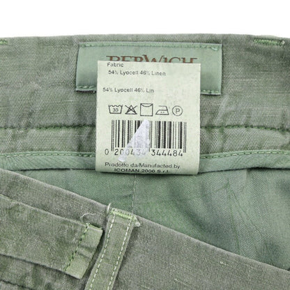 BERWICH “BERMUDA 1P-GD” リヨセル混リネン ワンタックショーツ グリーン(slav164) 48 | GUARDAROBA MILANO OFFICIAL STORE