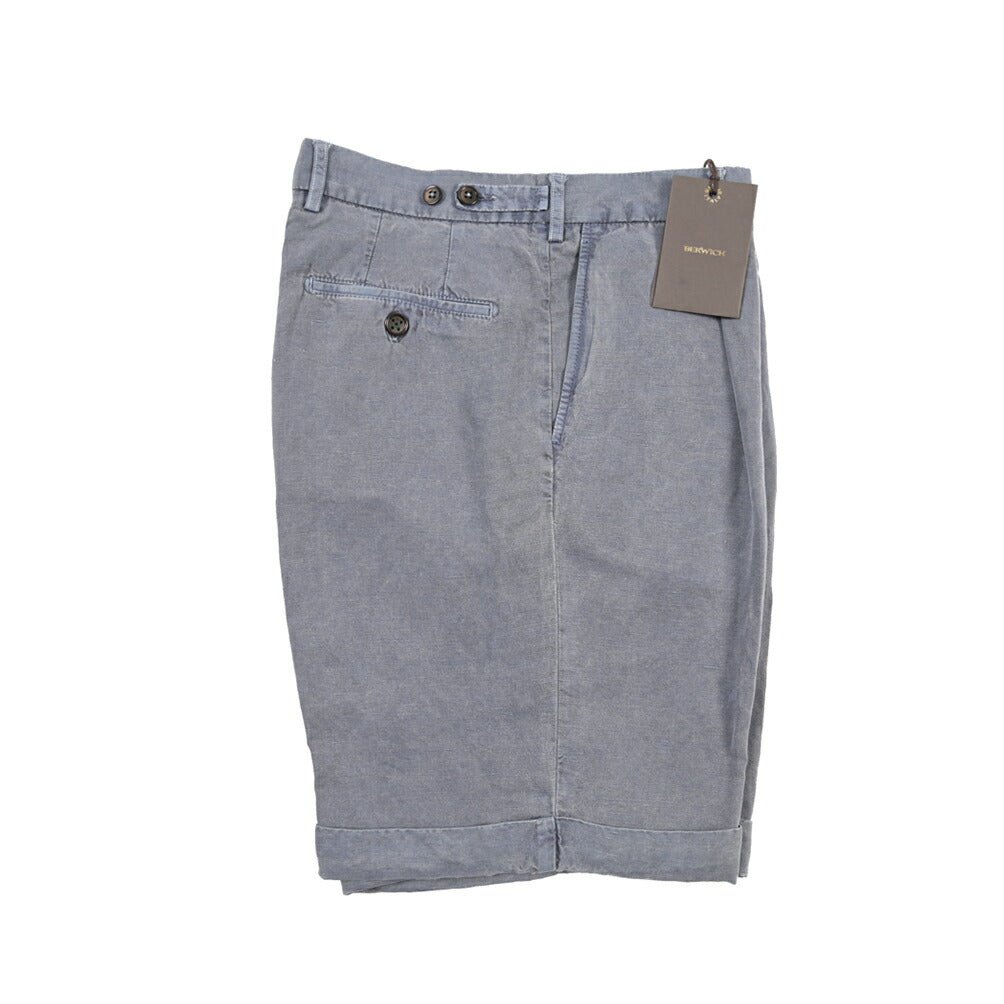 BERWICH “BERMUDA 1P-GD” リヨセル混リネン ワンタックショーツ ブルーグレー(slav1341) 48 | GUARDAROBA MILANO OFFICIAL STORE