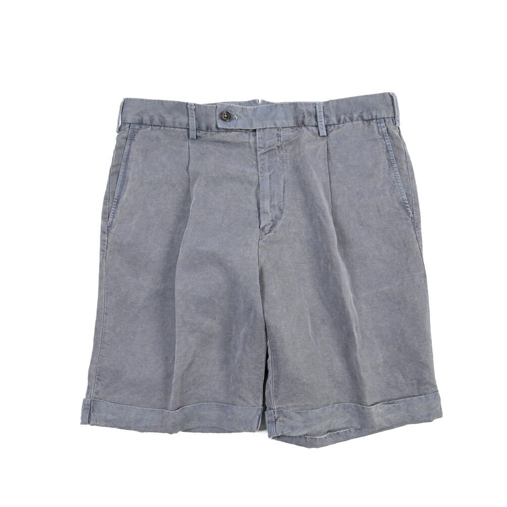 BERWICH “BERMUDA 1P-GD” リヨセル混リネン ワンタックショーツ ブルーグレー(slav1341) 48 | GUARDAROBA MILANO OFFICIAL STORE