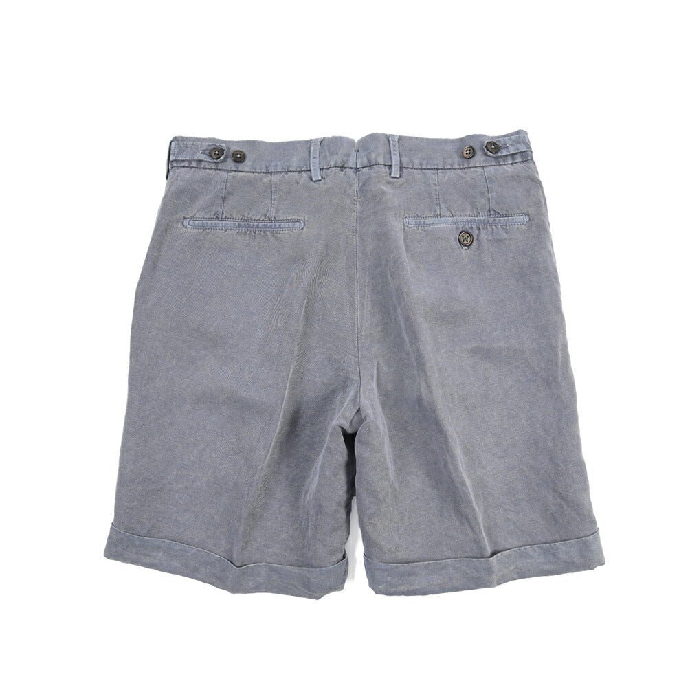 BERWICH “BERMUDA 1P-GD” リヨセル混リネン ワンタックショーツ ブルーグレー(slav1341) 48 | GUARDAROBA MILANO OFFICIAL STORE