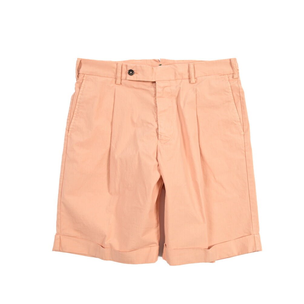 BERWICH “BERMUDA 1P-GD” ストレッチコットン ワンタックショーツ オレンジ(pesco895) 46 | GUARDAROBA MILANO OFFICIAL STORE