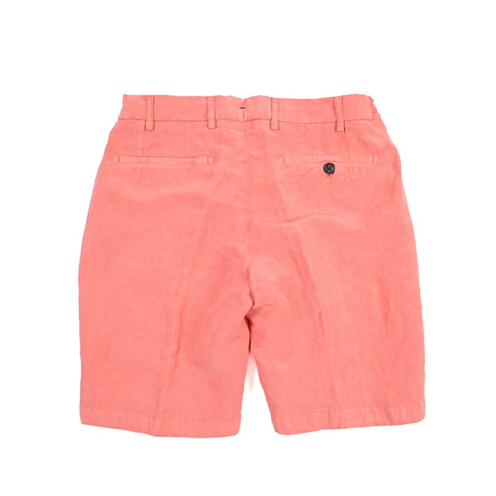 BERWICH “BERMUDA ELAX-GD” リヨセル混リネン ノータックショーツ ピンク(geranio519) 46 | GUARDAROBA MILANO OFFICIAL STORE