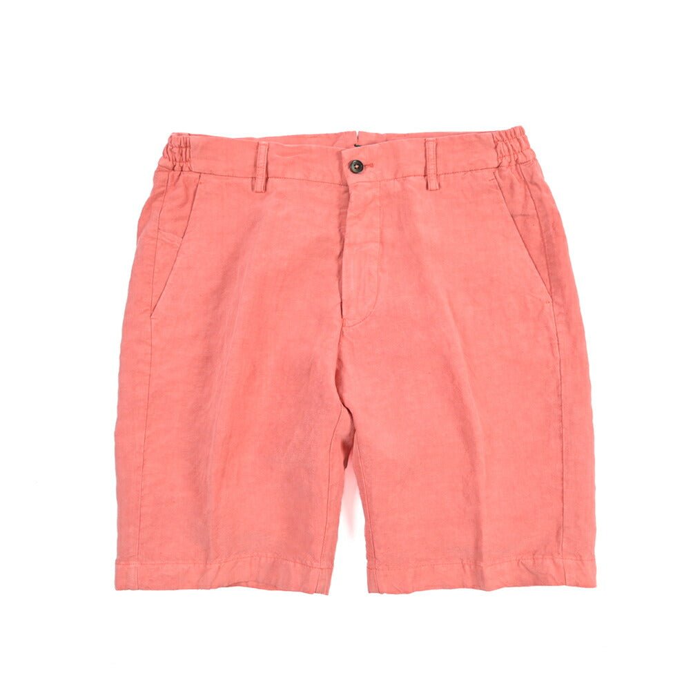 BERWICH “BERMUDA ELAX-GD” リヨセル混リネン ノータックショーツ ピンク(geranio519) 46 | GUARDAROBA MILANO OFFICIAL STORE