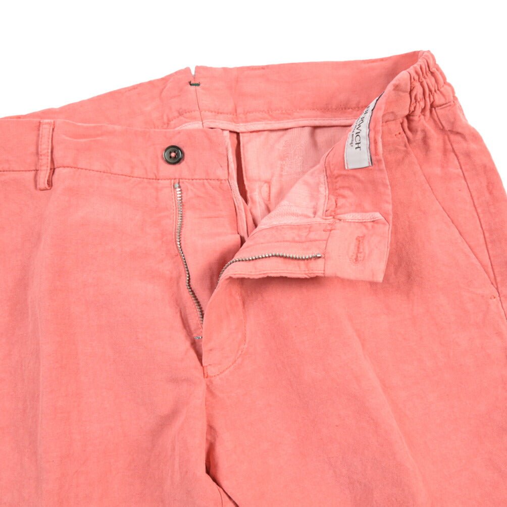 BERWICH “BERMUDA ELAX-GD” リヨセル混リネン ノータックショーツ ピンク(geranio519) 46 | GUARDAROBA MILANO OFFICIAL STORE