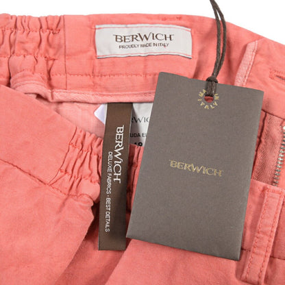 BERWICH “BERMUDA ELAX-GD” リヨセル混リネン ノータックショーツ ピンク(geranio519) 46 | GUARDAROBA MILANO OFFICIAL STORE