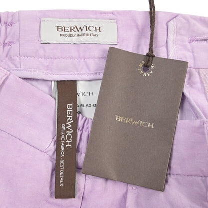 BERWICH “BERMUDA ELAX-GD” リヨセル混リネン ノータックショーツ パープル(lilla442) 48 | GUARDAROBA MILANO OFFICIAL STORE