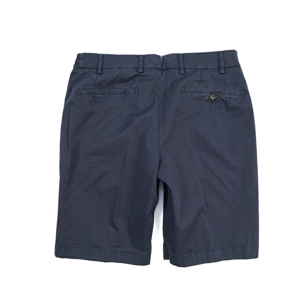 BERWICH “BERMUDA ELAX-GD” ストレッチコットン ノータックショーツ / 製品染め ネイビー(indigo339) 48 | GUARDAROBA MILANO OFFICIAL STORE