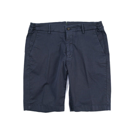 BERWICH “BERMUDA ELAX-GD” ストレッチコットン ノータックショーツ / 製品染め ネイビー(indigo339) 48 | GUARDAROBA MILANO OFFICIAL STORE