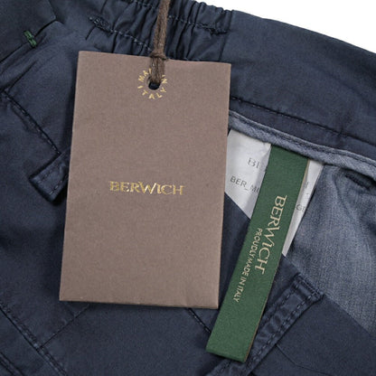 BERWICH “BERMUDA ELAX-GD” ストレッチコットン ノータックショーツ / 製品染め ネイビー(indigo339) 48 | GUARDAROBA MILANO OFFICIAL STORE