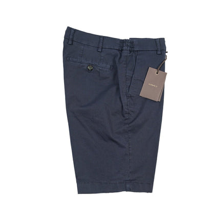 BERWICH “BERMUDA ELAX-GD” ストレッチコットン ノータックショーツ / 製品染め ネイビー(indigo339) 48 | GUARDAROBA MILANO OFFICIAL STORE