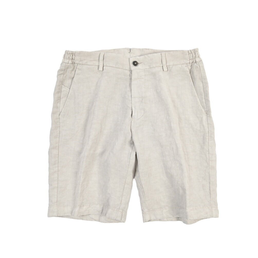 BERWICH “BERMUDA ELAX-GD” リヨセル混リネン ノータックショーツ ライトグレー(pomice008) 46 | GUARDAROBA MILANO OFFICIAL STORE