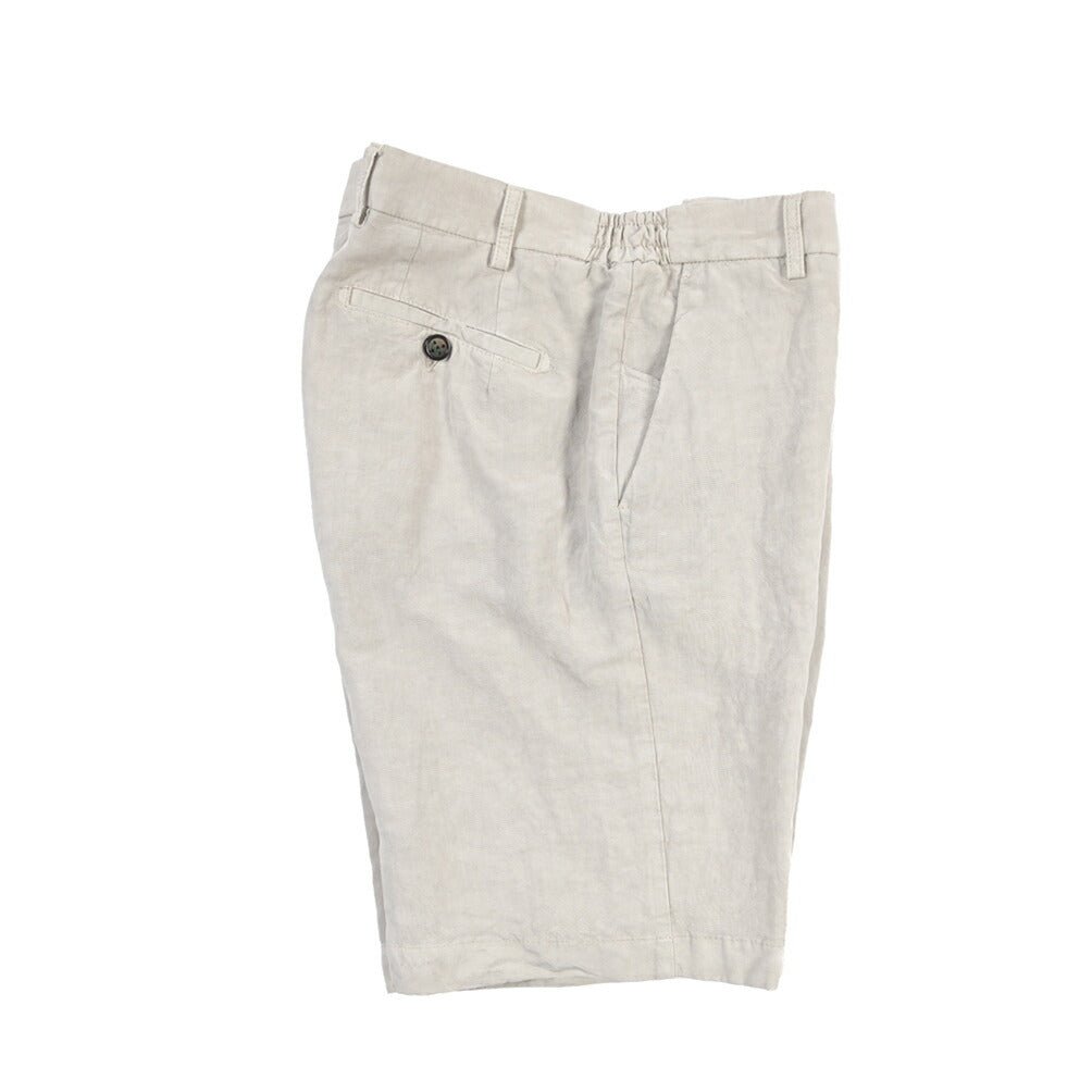BERWICH “BERMUDA ELAX-GD” リヨセル混リネン ノータックショーツ ライトグレー(pomice008) 46 | GUARDAROBA MILANO OFFICIAL STORE