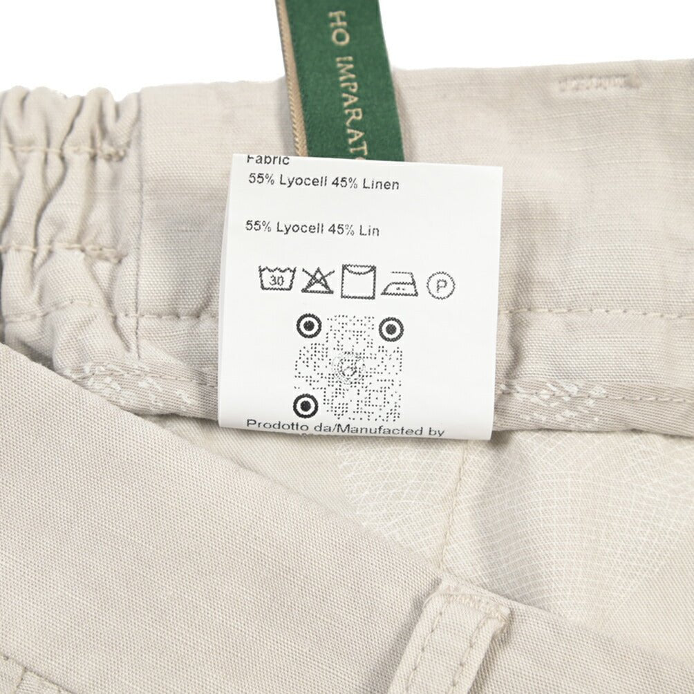 BERWICH “BERMUDA ELAX-GD” リヨセル混リネン ノータックショーツ ライトグレー(pomice008) 46 | GUARDAROBA MILANO OFFICIAL STORE
