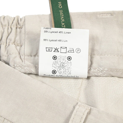 BERWICH “BERMUDA ELAX-GD” リヨセル混リネン ノータックショーツ ライトグレー(pomice008) 46 | GUARDAROBA MILANO OFFICIAL STORE