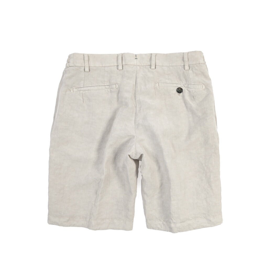 BERWICH “BERMUDA ELAX-GD” リヨセル混リネン ノータックショーツ ライトグレー(pomice008) 46 | GUARDAROBA MILANO OFFICIAL STORE