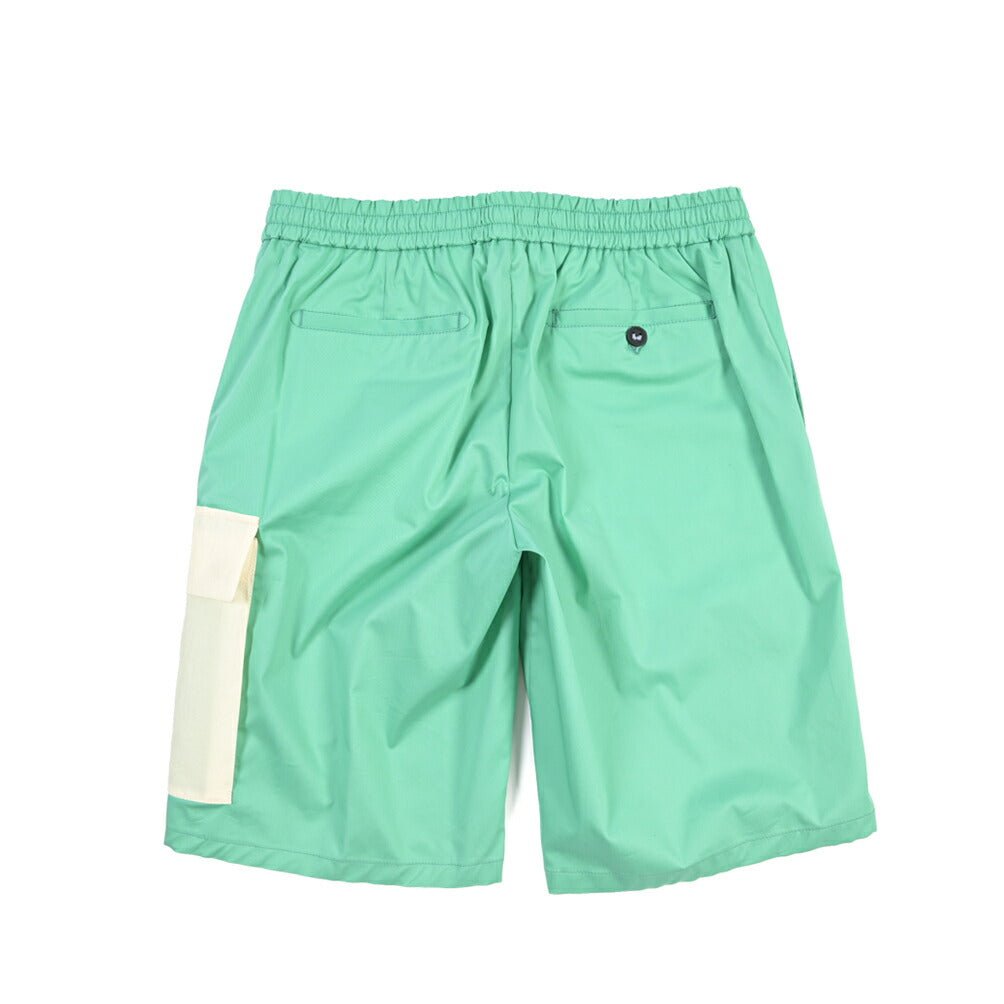BERWICH “BERMUDA PADEL” ナイロン混コットン ノータックショーツ グリーン(water green) S | GUARDAROBA MILANO OFFICIAL STORE