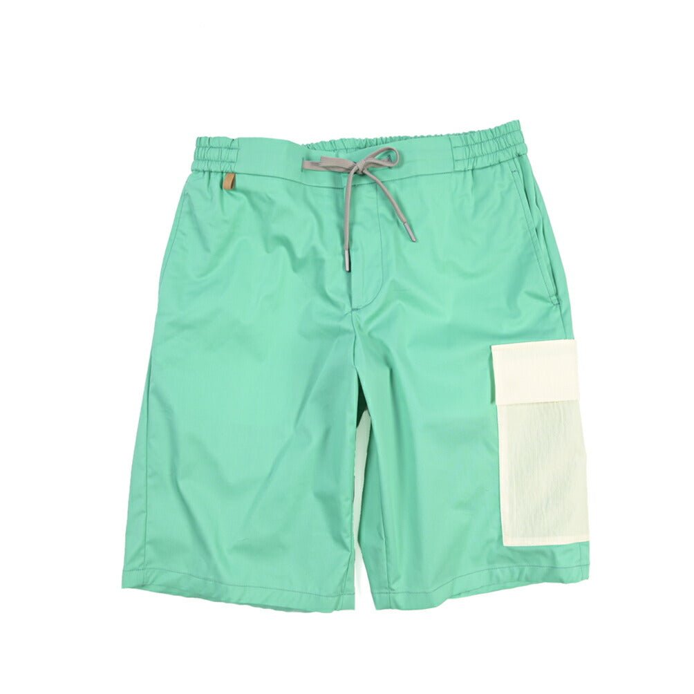 BERWICH “BERMUDA PADEL” ナイロン混コットン ノータックショーツ グリーン(water green) S | GUARDAROBA MILANO OFFICIAL STORE