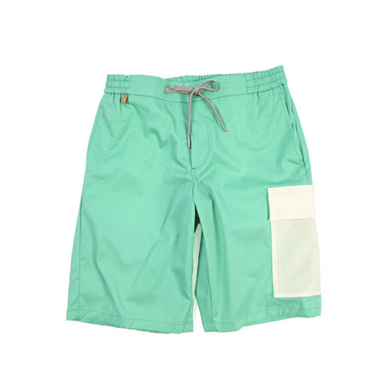 BERWICH “BERMUDA PADEL” ナイロン混コットン ノータックショーツ グリーン(water green) S | GUARDAROBA MILANO OFFICIAL STORE