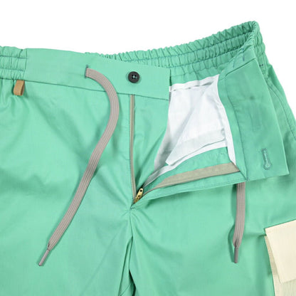 BERWICH “BERMUDA PADEL” ナイロン混コットン ノータックショーツ グリーン(water green) S | GUARDAROBA MILANO OFFICIAL STORE