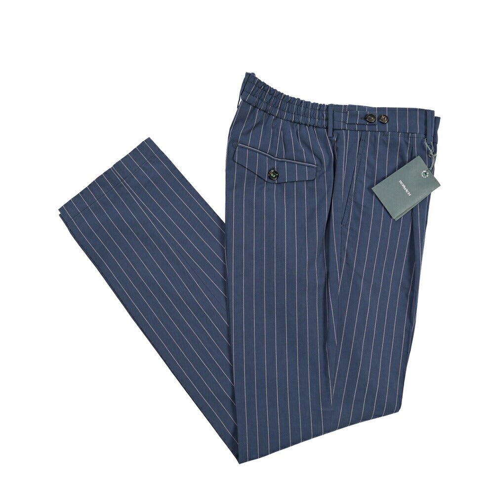 BERWICH “BERTO” リヨセル混コットン ワンタックパンツ ネイビー(navy) 50 | GUARDAROBA MILANO OFFICIAL STORE