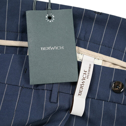 BERWICH “BERTO” リヨセル混コットン ワンタックパンツ ネイビー(navy) 50 | GUARDAROBA MILANO OFFICIAL STORE
