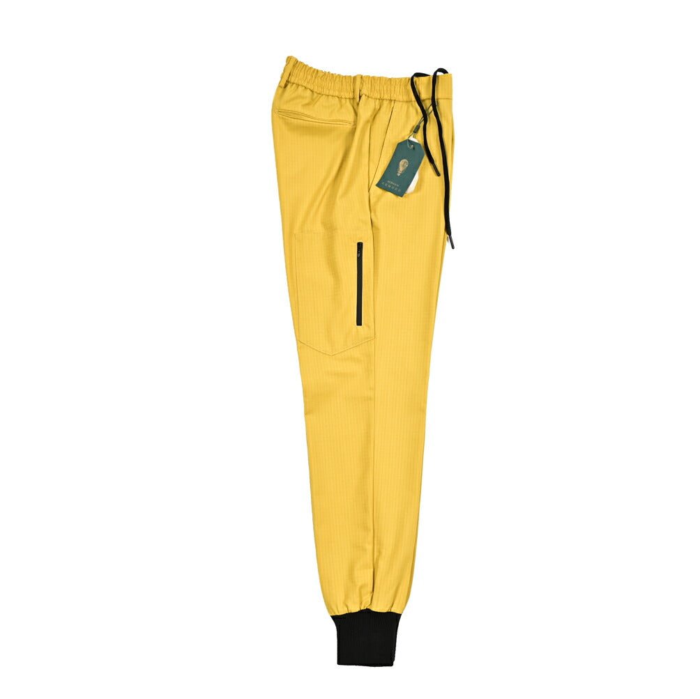 BERWICH "CERVINIA" ナイロン混ウール ドローコード付きイージーパンツ イエロー(yellow) 46 | GUARDAROBA MILANO OFFICIAL STORE