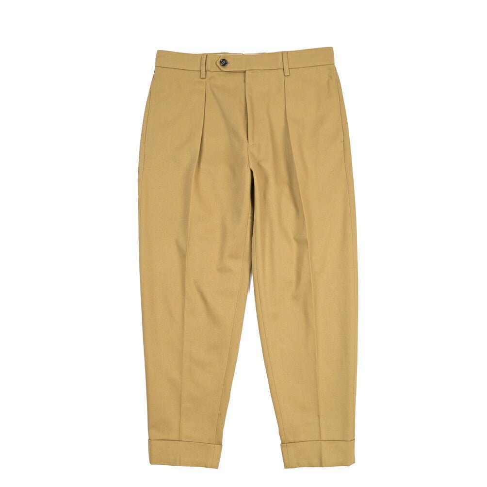 BERWICH “CHIAIA” コットン100% ワンタックチノパンツ ライトブラウン(desert) 48 | GUARDAROBA MILANO OFFICIAL STORE