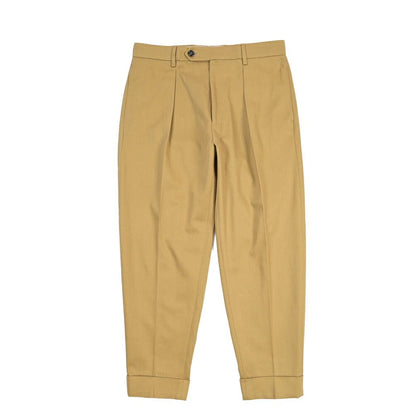 BERWICH “CHIAIA” コットン100% ワンタックチノパンツ ライトブラウン(desert) 48 | GUARDAROBA MILANO OFFICIAL STORE