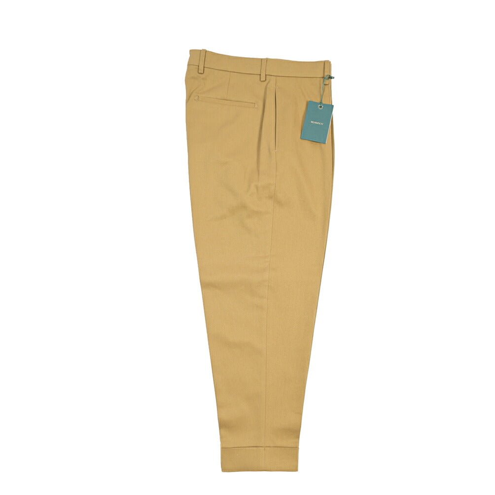 BERWICH “CHIAIA” コットン100% ワンタックチノパンツ ライトブラウン(desert) 48 | GUARDAROBA MILANO OFFICIAL STORE