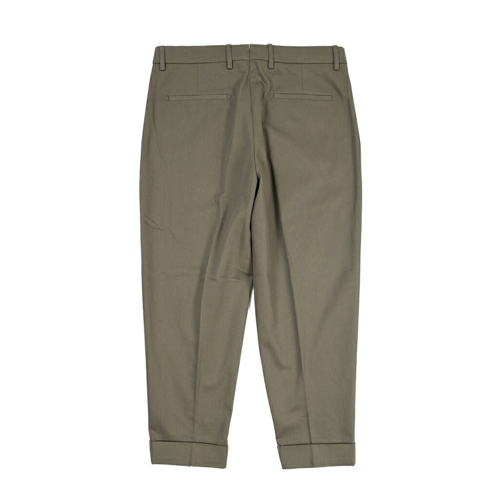 BERWICH “CHIAIA” コットン100% ワンタックパンツ カーキグリーン(army) 48 | GUARDAROBA MILANO OFFICIAL STORE