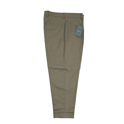 BERWICH “CHIAIA” コットン100% ワンタックパンツ カーキグリーン(army) 48 | GUARDAROBA MILANO OFFICIAL STORE